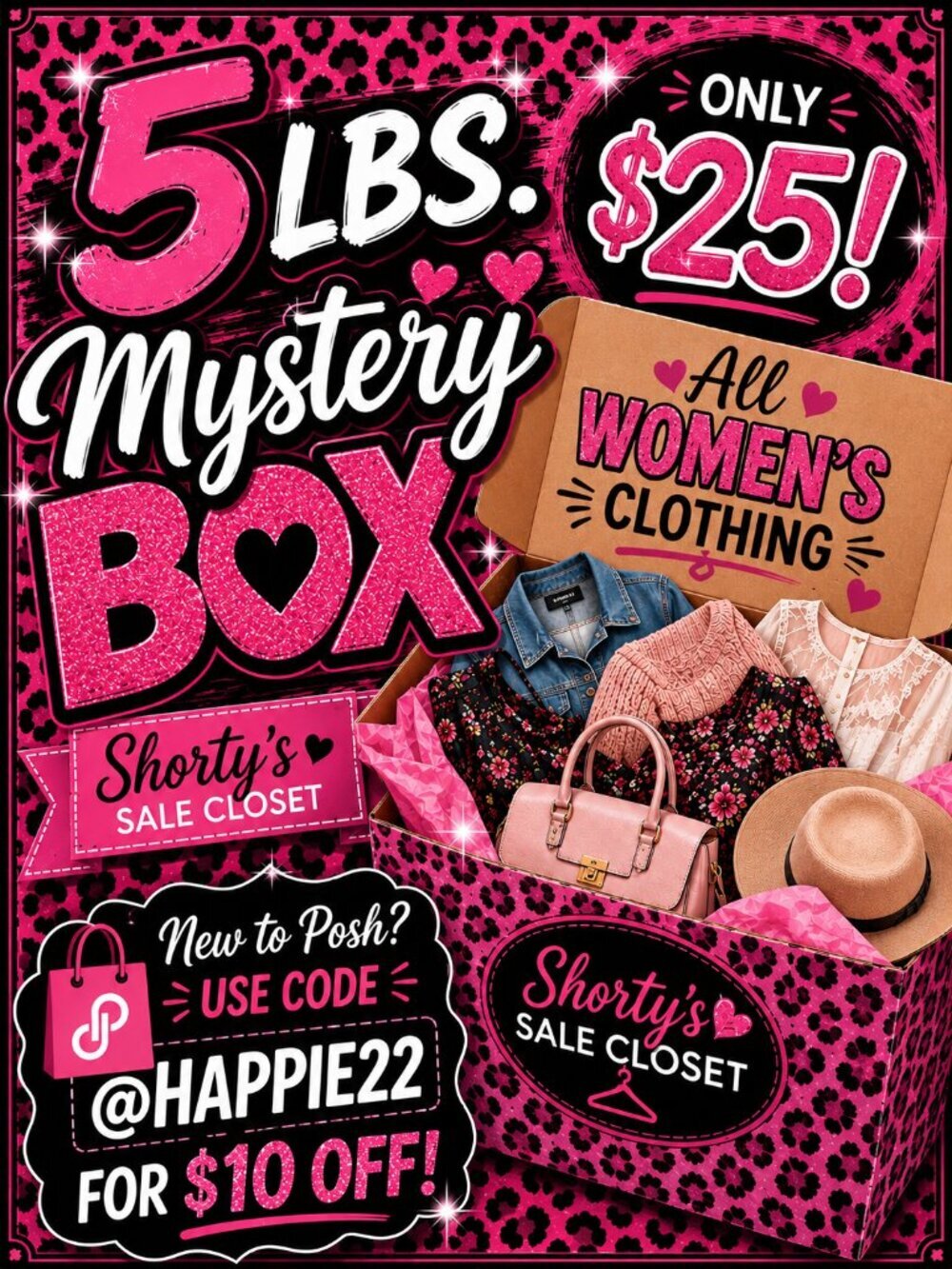 MYSTERY BOX - RESELLER'S DELIGHT! ONLY $25!! 5LBS OF CLOTHING